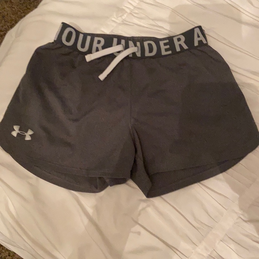 Grey under armor kids shorts